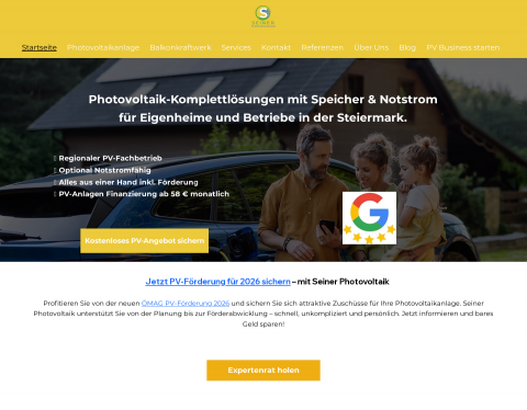 Website-Vorschau von Seiner Photovoltaik Ihr Profi in Sachen PV Anlagen