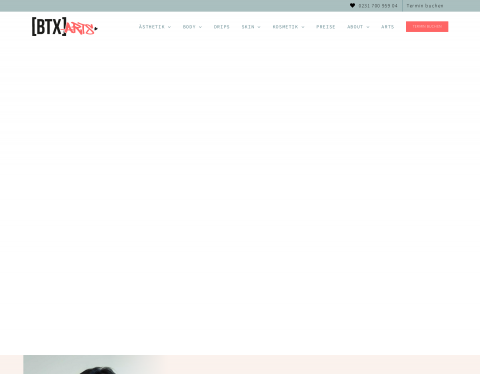 Website-Vorschau von BTX Arts – Privatpraxis für Ästhetische Medizin