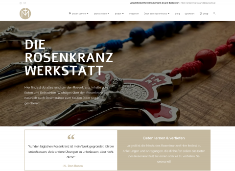 Website-Vorschau von Die Rosenkranz Werkstatt - dein katholischer Shop