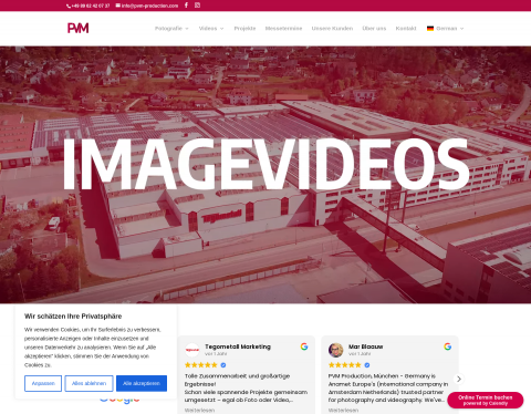 Website-Vorschau von PVM Production