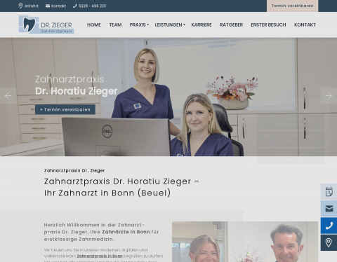 Website-Vorschau von Zahnarztpraxis Dr. Zieger