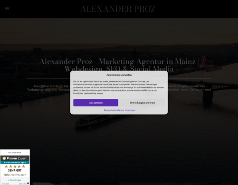 Website-Vorschau von Alexander Proz Marketing Agentur