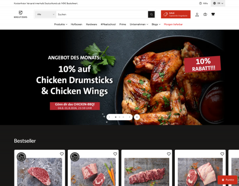 Website-Vorschau von Kreutzers Steakkultur GmbH