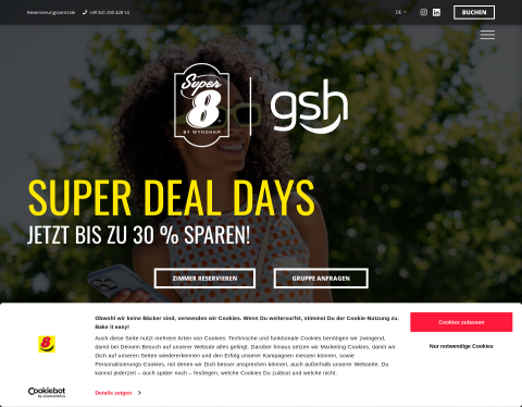 Website-Vorschau von Super 8 by Wyndham Hamburg