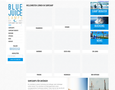 Website-Vorschau von BLUE JUICE Camps