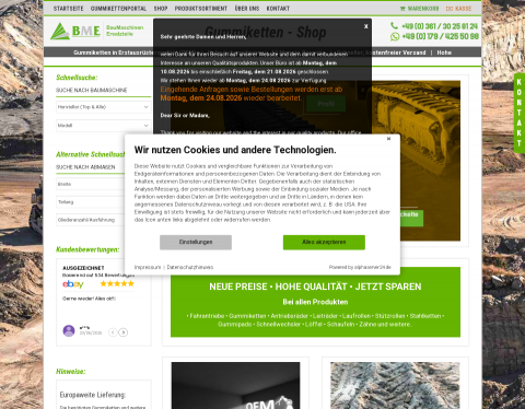 Website-Vorschau von Gummiketten Shop