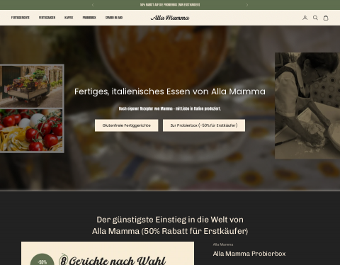 Website-Vorschau von Alla Mamma GmbH
