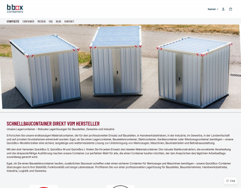 Website-Vorschau von b box containers GmbH