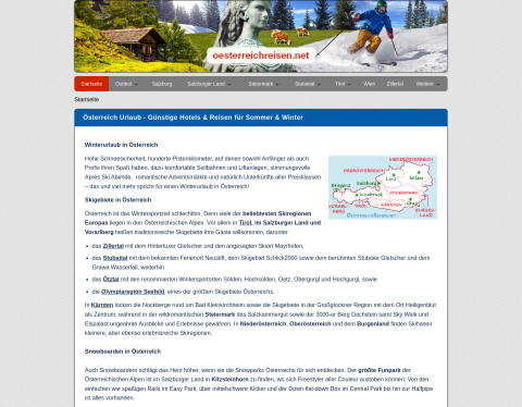 Website-Vorschau von Österreich Reisen