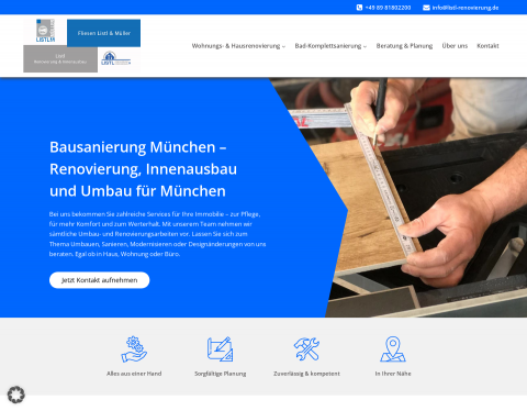 Website-Vorschau von Listl Renovierung Fliesen & Innenausbau GmbH