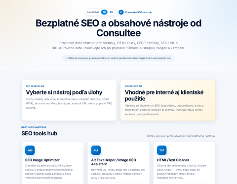 Website-Vorschau von Free SEO Tools by Consultee
