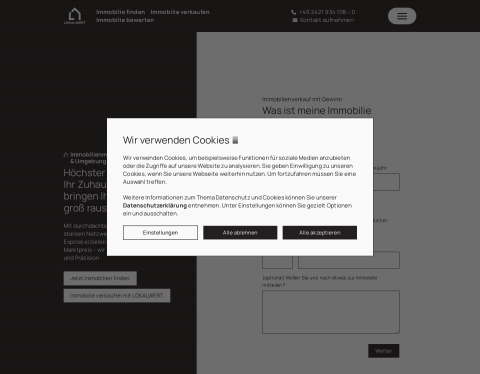 Website-Vorschau von Lokalwert GmbH & Co. KG - Immobilienmakler Düren