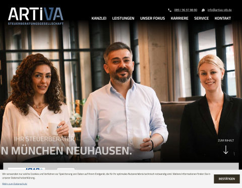 Website-Vorschau von ARTIVA Steuerberatungsgesellschaft mbH