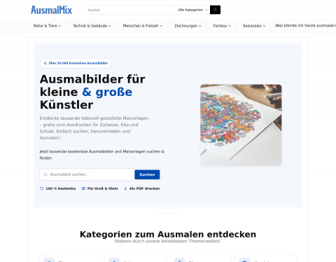Vorschau von AusmalMix - die Ausmalseite für jung und alt