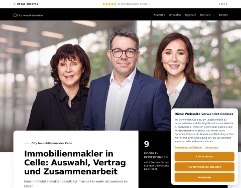 Website-Vorschau von CITY IMMOBILIENMAKLER Celle