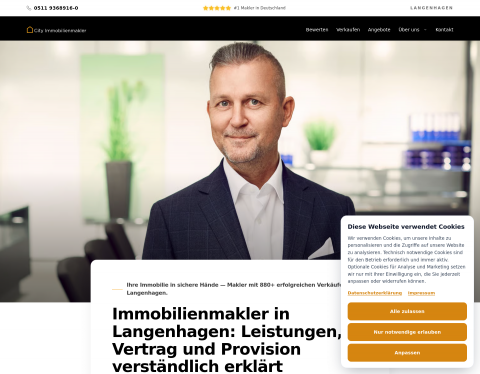 Screenshot von City Immobilienmakler Langenhagen