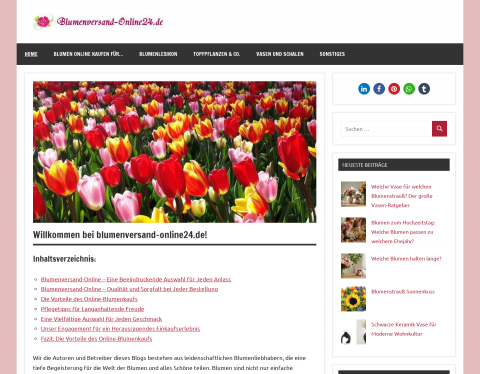 Website-Vorschau von Blumenversand-Online - Blumen für jeden Anlass