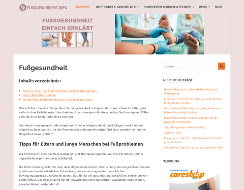 Website-Vorschau von Fußgesundheit einfach erklärt