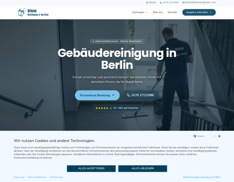 Website-Vorschau von Briese Reinigung & Service – Gebäudereinigung in Berlin