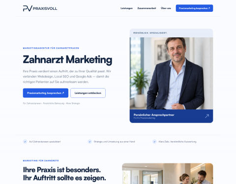 Website-Vorschau von Marketing für Zahnärzte | Praxisvoll