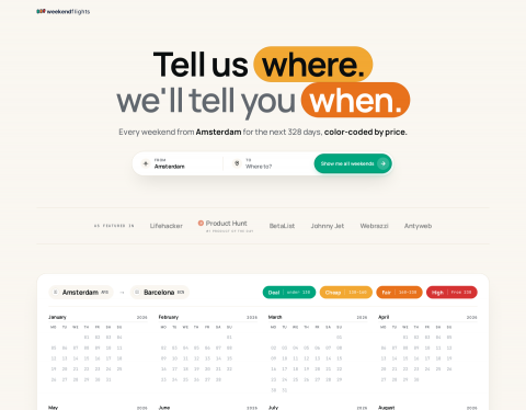 Website-Vorschau von weekendflights