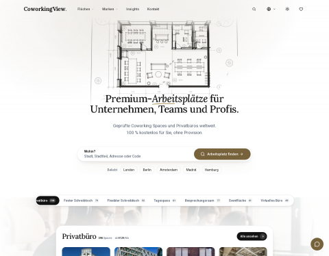 Vorschau von CoworkingView – Büros, Coworking & Privatbüros vergleichen