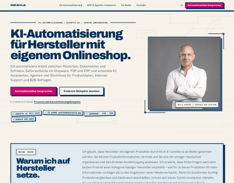 Vorschau von EinfachAI – Shopware-Entwicklung und KI-Automatisierung für E-Commerce