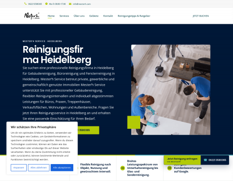 Website-Vorschau von Mester'h Service - Gebäudereinigung Heidelberg