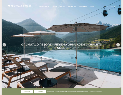 Vista previa de Grünwald Resort Sölden: Ferienwohnungen und Chalets mit Badehaus im Ötztal
