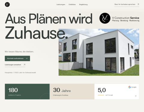Website-Vorschau von V Construction Service