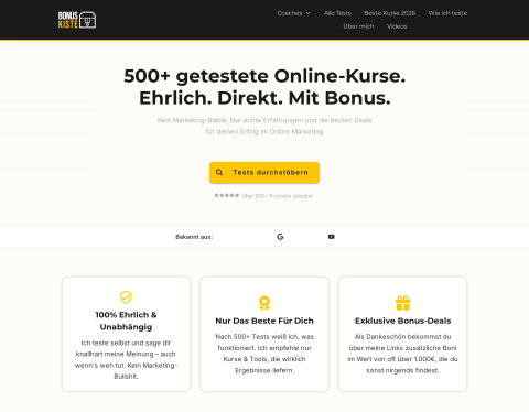 Anteprima di Bonuskiste: Erfahrungsberichte zu Online-Kursen
