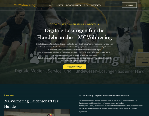 Website-Vorschau von MCVolmering – Online-Dienstleistungen für die Heimtierbranche