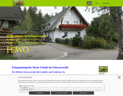 Website-Vorschau von Ferienwohnung Schartenschmiede