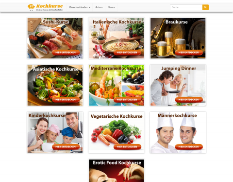 Website-Vorschau von Kochkurs Gutscheine