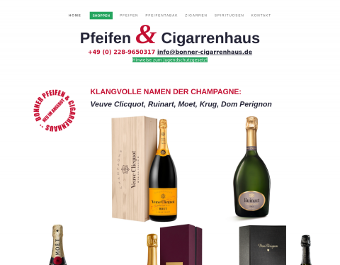 Website-Vorschau von Bonner Pfeifen- & Cigarrenhaus