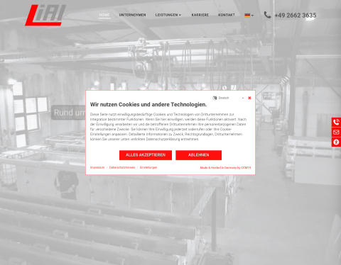 Website-Vorschau von Lial  Aluminiumverarbeitung