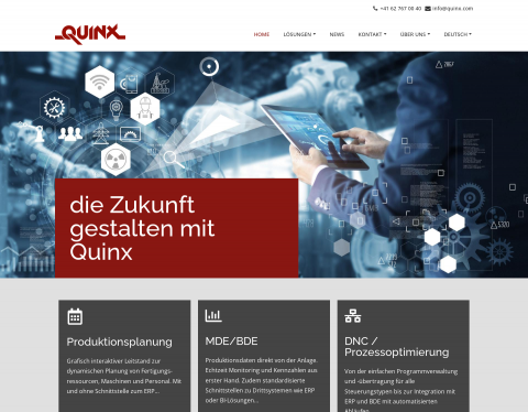 Website-Vorschau von Quinx Fertigungs- Informationssysteme