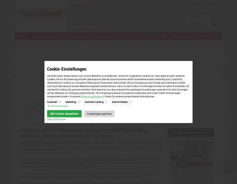 Website-Vorschau von HolzSpezi – Fachhandel rund ums Holz