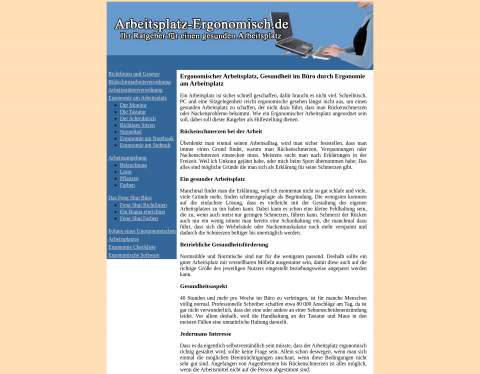 Website-Vorschau von Ergonomie am Arbeitsplatz