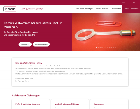 Website-Vorschau von Elastomertechnik Flohreus
