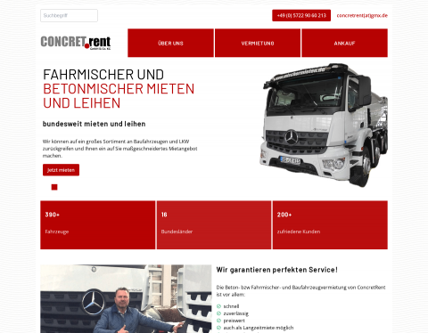 Website-Vorschau von CONCRETRENT Gmbh  Co.KG