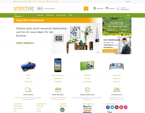 Website-Vorschau von smartvie - der sichere online Marktplatz