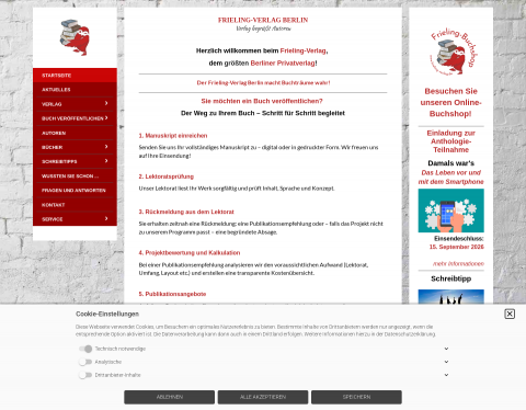 Website-Vorschau von Frieling-Verlag Berlin