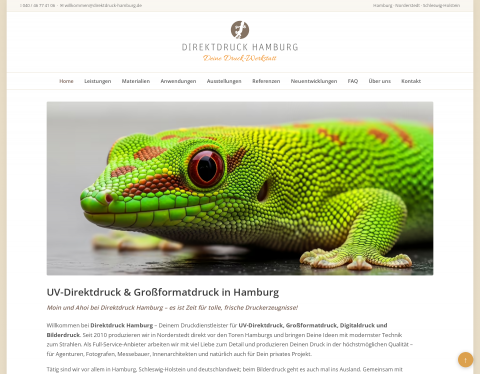 Website-Vorschau von Außenwerbung, Beschriftungen, Glasdruck