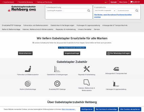 Website-Vorschau von Gabelstaplerzubehör Rehberg OHG - Gabels