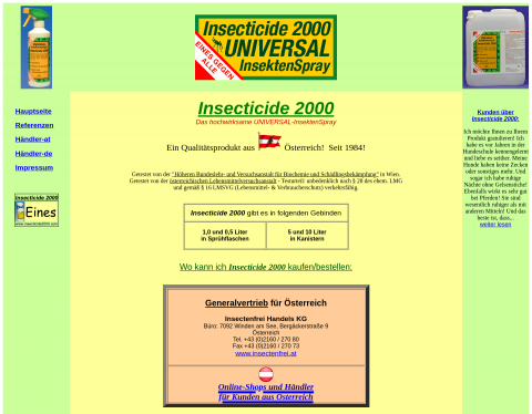 Website-Vorschau von Insecticide 2000 - Insektenspray