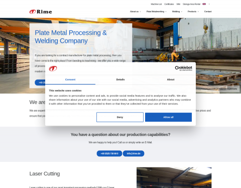 Website-Vorschau von Moderne Blechverarbeitung