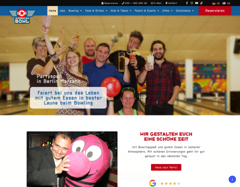 Website-Vorschau von Bowling in Berlin - Bowling für Alle !