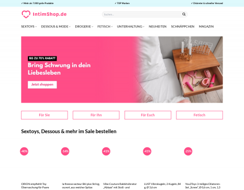 Website-Vorschau von Vibratoren & Dildos bei SimplyToys.de