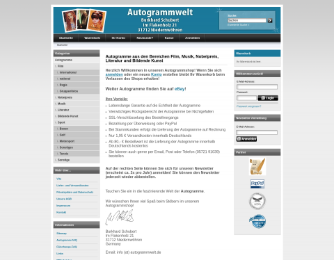 Website-Vorschau von Autogrammwelt